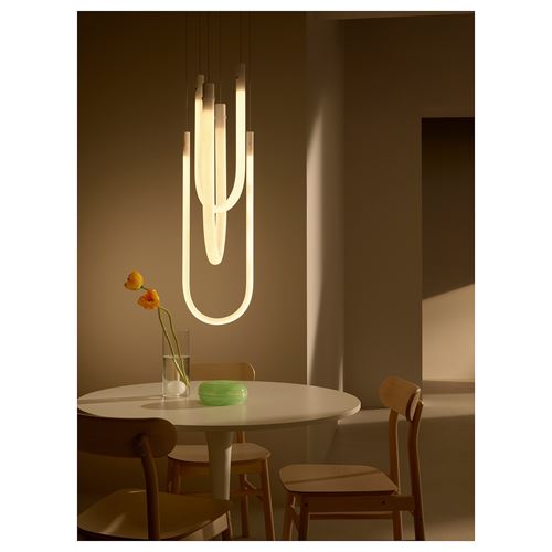 IKEA - VARMBLIXT, LED pendant lamp, white/frosted glass