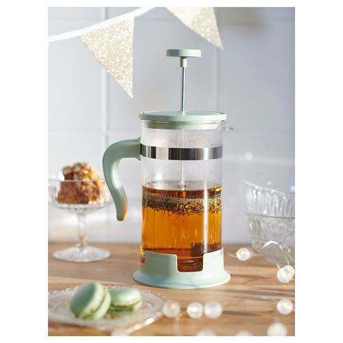 IKEA - UPPHETTA, french press, stainless steel-light green, 1 l
