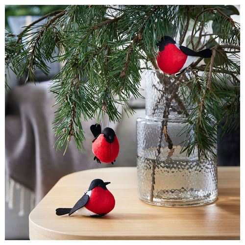 IKEA - VINTERFINT, tree ornament, red, 6 cm