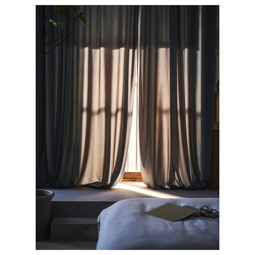 IKEA - SANDSVINGEL, background curtain, 1 pair, grey, 135x300 cm