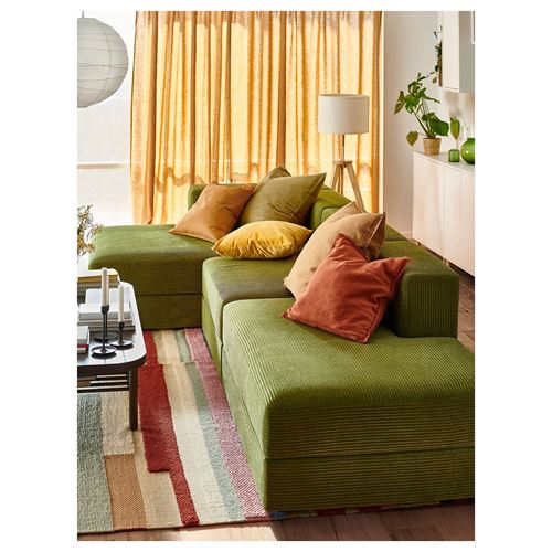 IKEA - JATTEBO, 3,5-seat sofa and chaise longue, samsala dark yellow/green