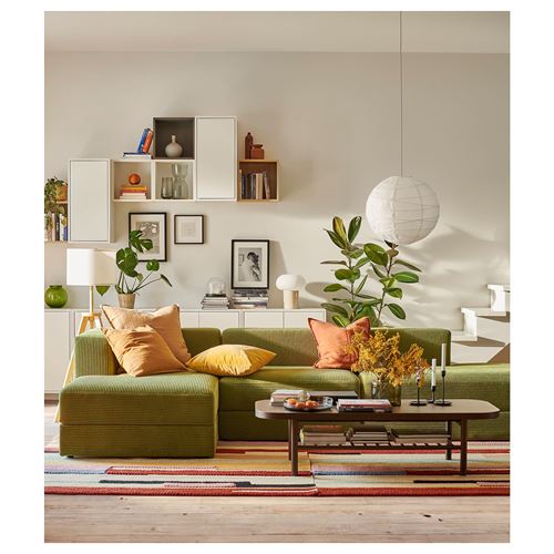 IKEA - JATTEBO, 3,5-seat sofa and chaise longue, samsala dark yellow/green