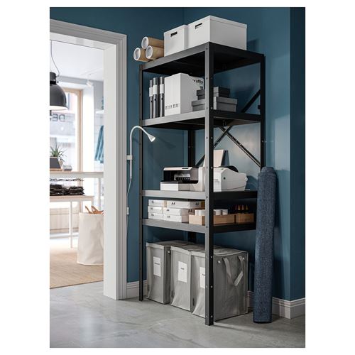 IKEA - BROR, shelving unit, black, 85x55x190 cm