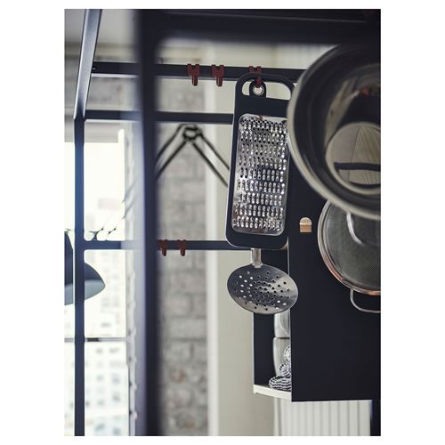 IKEA - ASPINGE/FYNDIG, mini kitchen, black ash-black, 120x60x202 cm