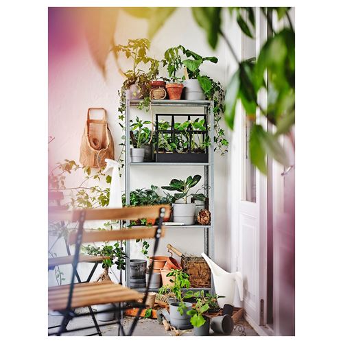 IKEA - HYLLIS, outdoor shelving unit, galvanised, 60x27x140 cm