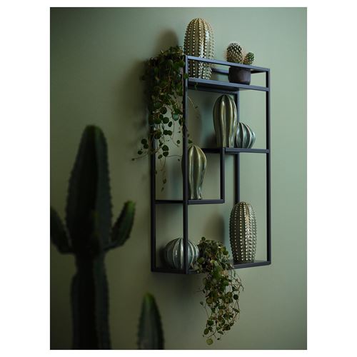 IKEA - LINDASEN, wall shelf, anthracite, 40x60 cm