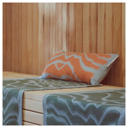 IKEA - BASTUA, lace pillow, orange-blue, 45x20 cm
