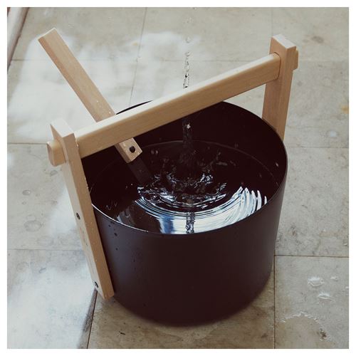 IKEA - BASTUA, kepçeli sauna kovası, siyah, 9 lt
