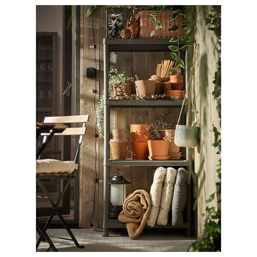 IKEA - RUNMARÖ, outdoor shelving unit, dark grey, 60x30x133 cm