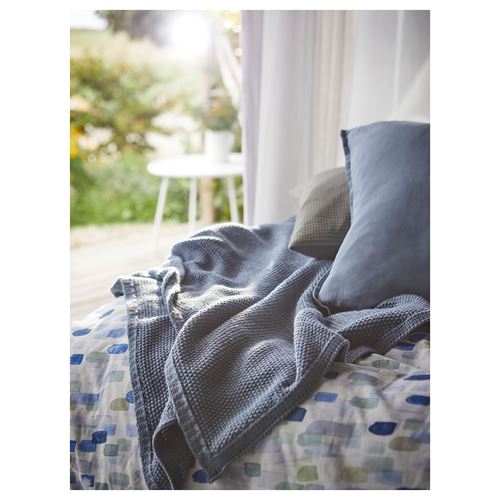 IKEA - HUMLEMOTT, throw, blue/grey, 130x170 cm