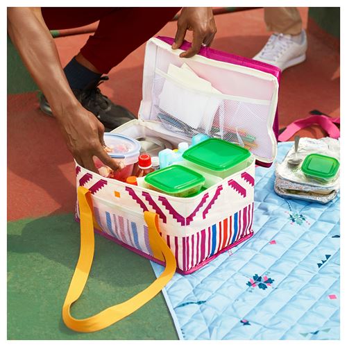 IKEA - ÖMSESIDIG, soğutucu çanta, çok renkli-desenli, 38x26x22 cm