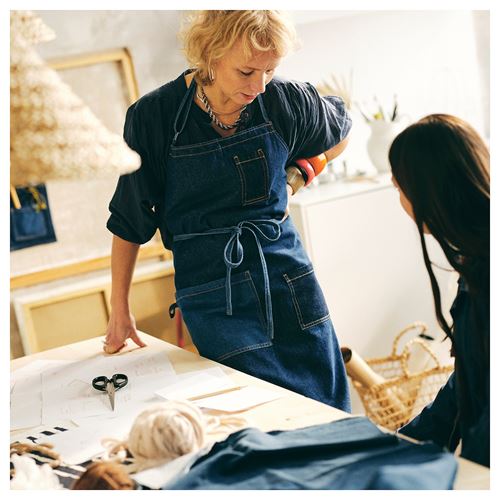 IKEA - MAVINN, apron for kitchen, blue, 90x63 cm