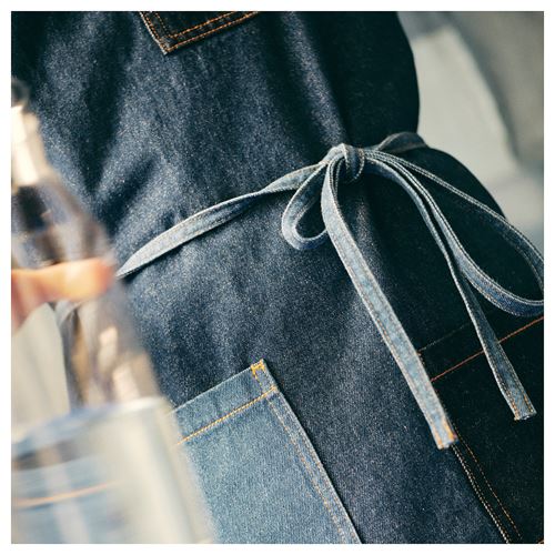 IKEA - MAVINN, apron for kitchen, blue, 90x63 cm