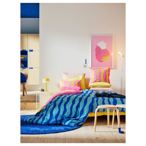 IKEA - SOMMARVICKER, tek kişilik nevresim seti, çok renkli, 150x200/50x60 cm