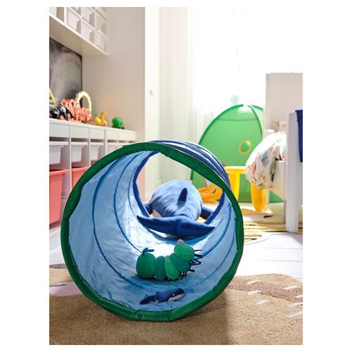 IKEA - DVARGMAS, play tunnel, blue/green, 126 cm