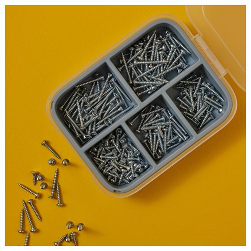 IKEA - TRIXIG, screw set, grey