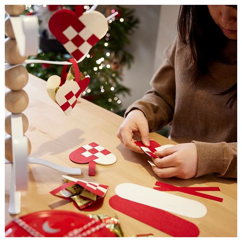 IKEA - VINTERFINT, tree ornament, red/white