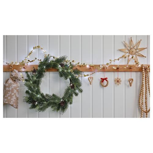 IKEA - STRALA, LED garland, green, 45 cm