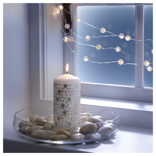 IKEA - VINTERFINT, block candle, silver-colour, 45 hr