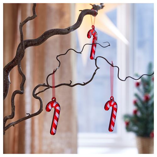 IKEA - VINTERFINT, tree ornament, red/white, 8 cm