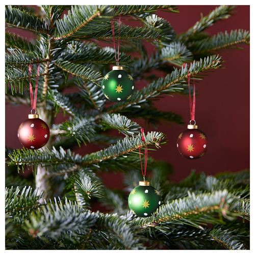 IKEA - VINTERFINT, tree ornament, red-green, 5 cm