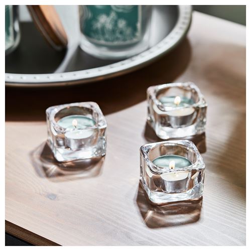 IKEA - BUKETTAPEL, kokulu tealight mum, soluk yeşil, 3.5 saat