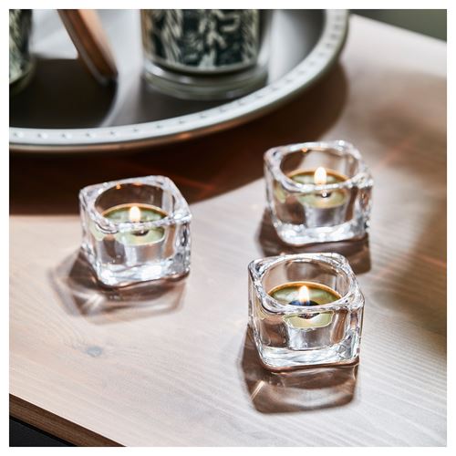 IKEA - JAMTSKOGEN, kokulu tealight mum, koyu yeşil, 3.5 saat