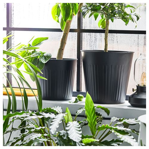 IKEA - CITRONMELISS, steel plant pot, anthracite, 24 cm