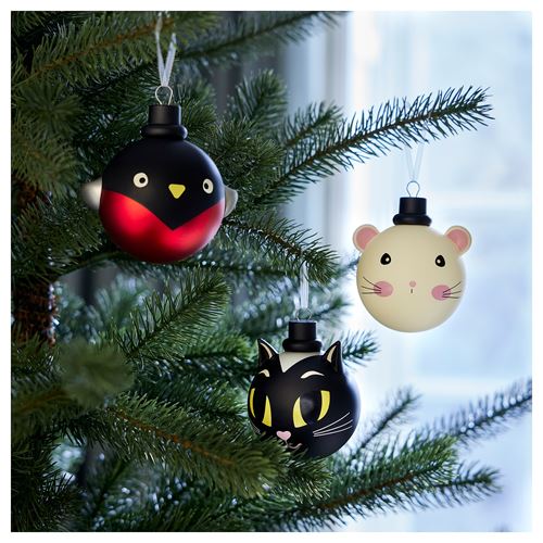 IKEA - VINTERFINT, tree ornament, animal-multicolour