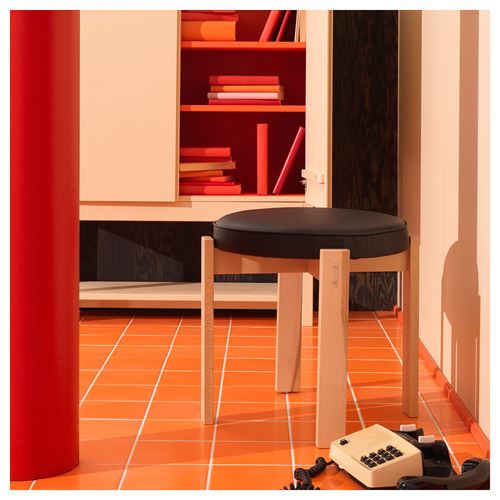 IKEA - HOLMSJÖ, stool, beech-black, 42 cm