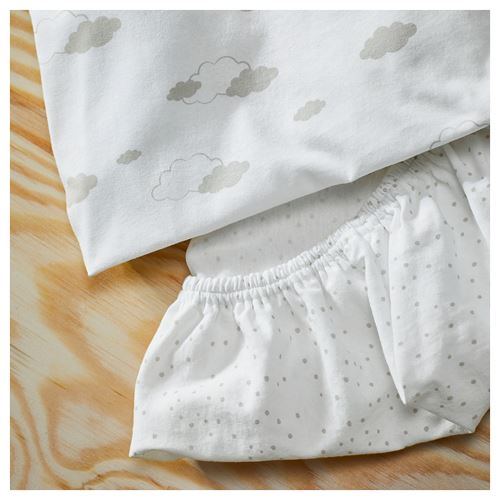 IKEA - ALSKVARD, fitted sheet for cot, off white, 41x75 cm