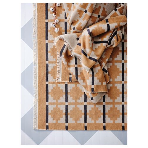 IKEA - TELEGRAFLINJE, large rug, yellow-beige, 170x240 cm