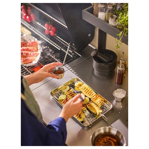 IKEA - BATSKAR, raflı ek ünite, koyu gri, 120x70 cm