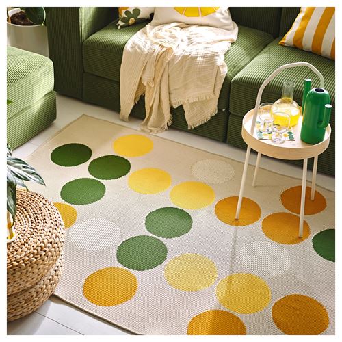 IKEA - BRÖGGAN, large rug, beige-orange-green, 133x195 cm