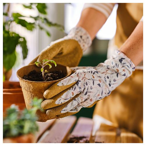 IKEA - DAKSJUS, gardening gloves, off white-yellow-brown, M