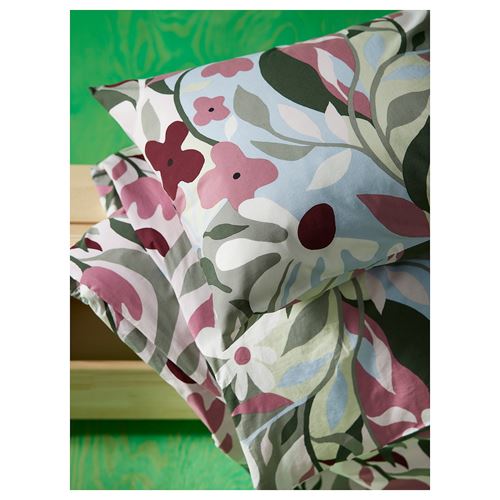 IKEA - KORSKOVALL, double quilt cover and 2 pillowcases, multicolour, 240x220/50x60 cm