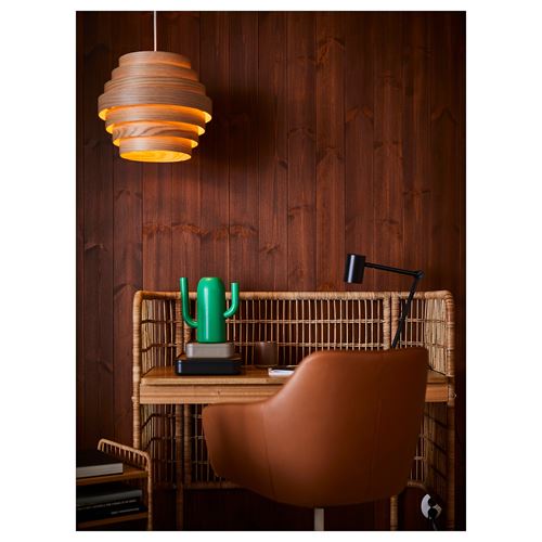 IKEA - DYKARKLOCKA/HEMMA, sarkıt lamba, ağartılmış meşe kaplama-beyaz, 40 cm