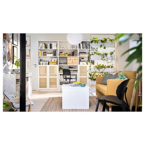 IKEA - HÖGADAL, bookcase door, white/bamboo, 40x97 cm