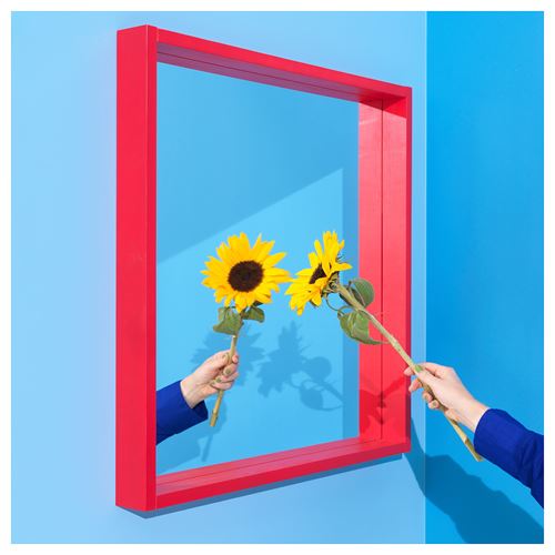 IKEA - TURBOKASTANJ, wall mirror, red, 75x75 cm