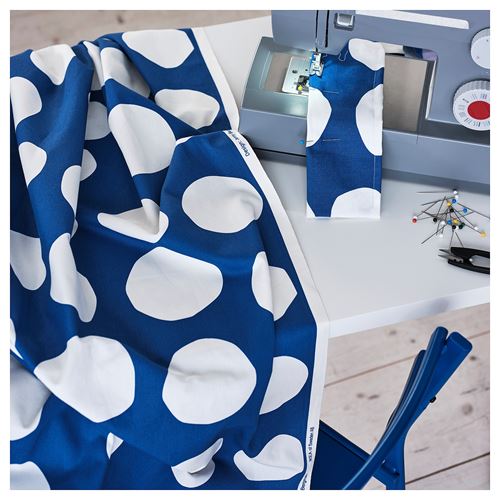 IKEA - RAKLOSTA, pre-cut fabric, blue-white, 150x300 cm