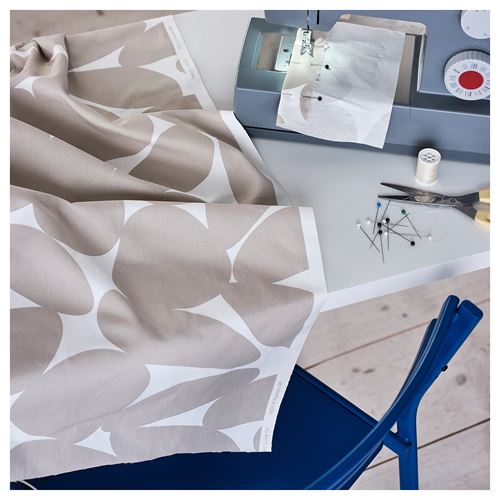 IKEA - VITFRYLE, pre-cut fabric, off white-black, 150x300 cm