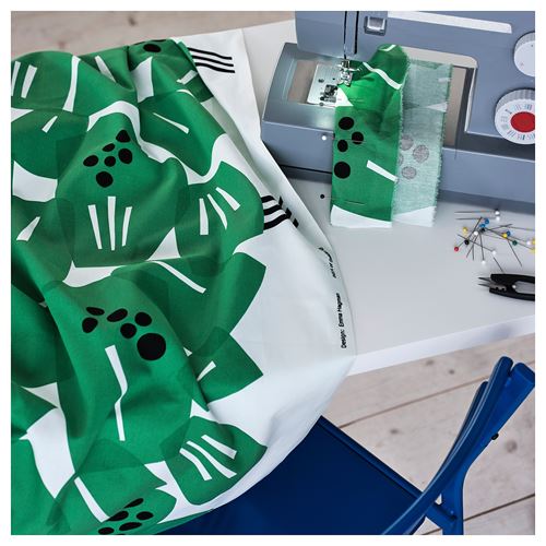 IKEA - ULLRANUNKEL, pre-cut fabric, green, 150x300 cm