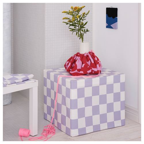 IKEA - HANGPELARGON, pre-cut fabric, white-lilac, 150x300 cm