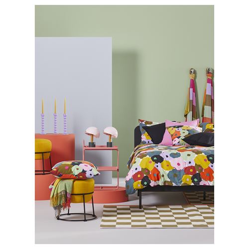 IKEA - MURREVA, double quilt cover and 2 pillowcases, multicolour, 240x220/50x60 cm