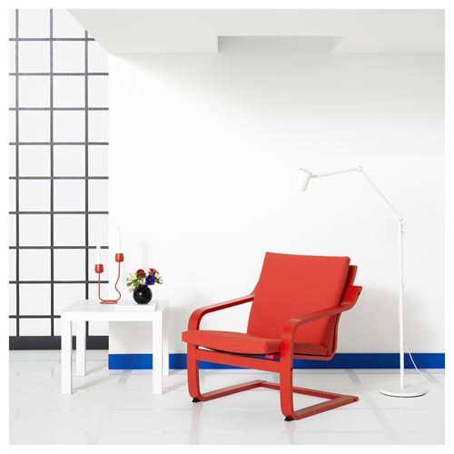 IKEA - POANG, rocking-chair, red-vissle red