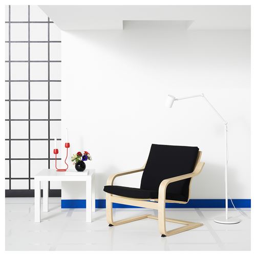 IKEA - POANG, rocking-chair, natural colour-beige-vissle black