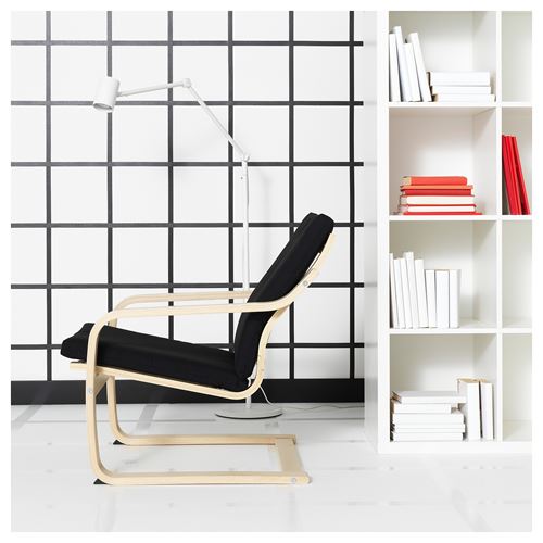 IKEA - POANG, rocking-chair, natural colour-beige-vissle black