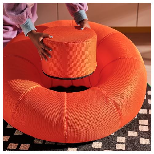 IKEA - BRANNBOLL, inflatable gaming lounge chair, bright orange