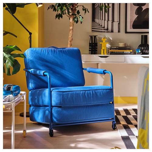 IKEA - BRANNBOLL, recliner, knisa bright blue