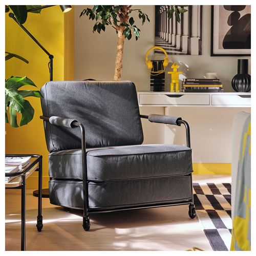 IKEA - BRANNBOLL, recliner, vissle dark grey